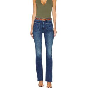 MOTHER The Patch Pocket Insider Sneak Boot Jeans in Caving In, Size 24, NWT